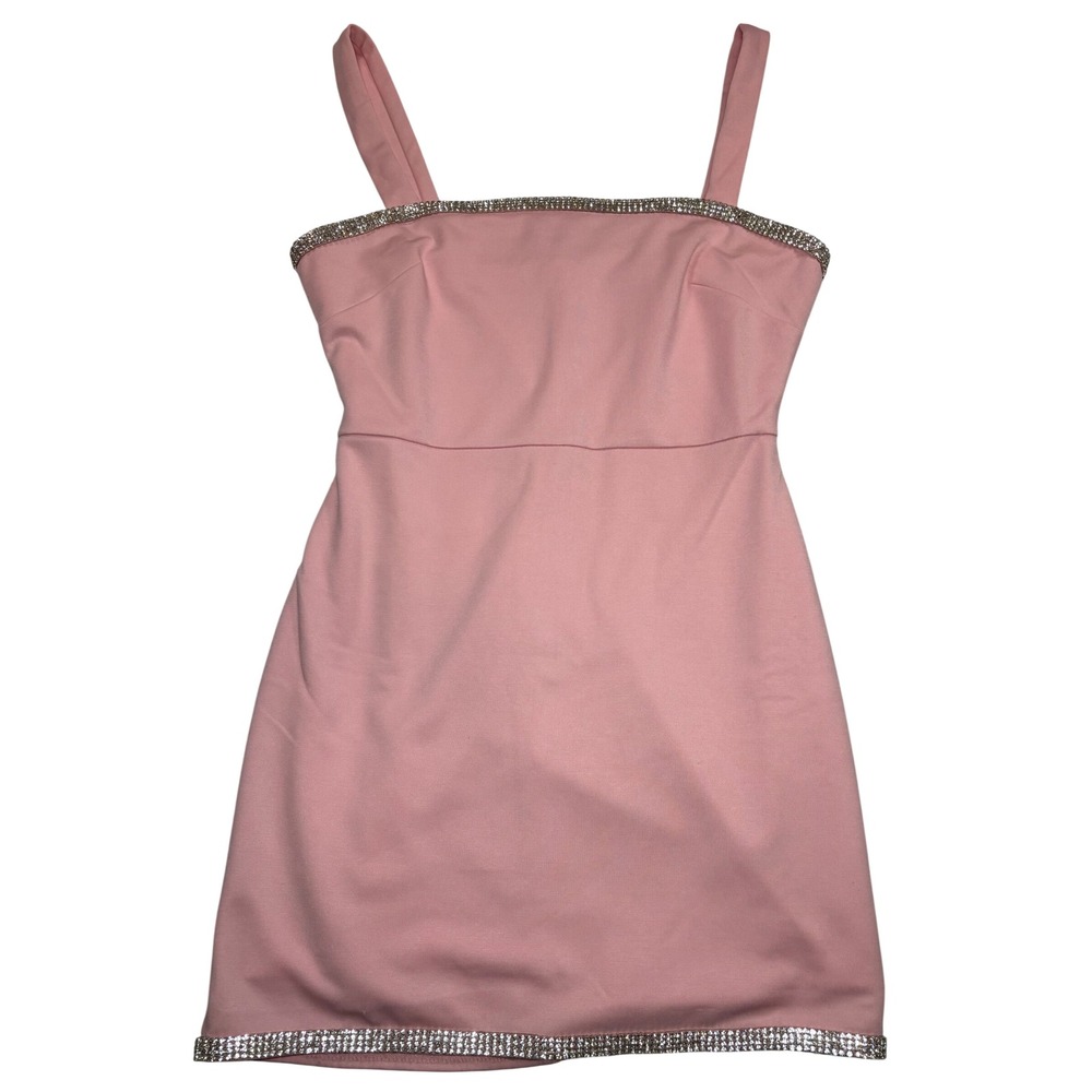 Lulus Mini Dress Women's Pink NWT Rhinestone Trim Bodycon Size Small